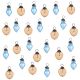 Amber Slate Blue Combo Glass Tiny Christmas Hanging Set of 25
