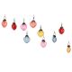 Multic-Color Heart Combo Glass Tiny Christmas Hanging Set of 25