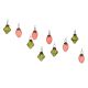Olive Green Pink Combo Glass Tiny Christmas Hanging Set of 25