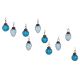 Turquoise Royal Blue Combo Glass Tiny Christmas Hanging Set of 25