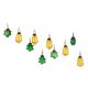 Yellow Green Combo Glass Tiny Christmas Hanging Set of 25