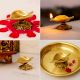 Handmade Brass Leaf Shaped Oil Lamp For Diwali Pooja