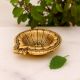 Brass Flower Engraved Diya Oil Lamp