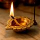 Brass Bud Shaped Decorative Border Oil Lamp Diya