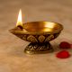 Brass Single Wick Traditional Brass Oil Diya For Mandir