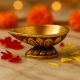 Brass Single Wick Traditional Brass Oil Diya For Mandir