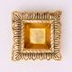 Brass Engraved Square Oil Lamp Diya For Mandir