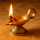 Brass OM Carved Temple Diwali Diya Lamp