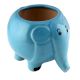 Hand Crafted Ceramic Blue Round Elephant Planter Pot
