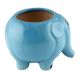 Hand Crafted Ceramic Blue Round Elephant Planter Pot