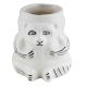 White Ceramic Hand Painted Lion Face Flower Pot