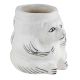 White Ceramic Hand Painted Lion Face Flower Pot