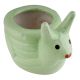 Green Ceramic Snail Planter Pot
