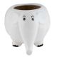 White Ceramic Fat Elephant Table Top Planter