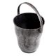 Brass Bucket With Floral Pattern Handle And Silver Finish