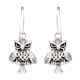 92.5 Sterling Silver Owl Drop & Dangle Earring