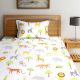 SWHF Chic Home Kids 180 TC Cotton Single Bedsheet with One Pillow Covers (Zoo)