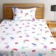 SWHF Chic Home Kids 180 TC Cotton Single Bedsheet with One Pillow Covers (Monsters Hunt)