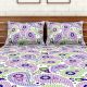 Spaces 104 TC Cotton Double Bed Sheet with 2 Pillow Covers In Purple
