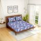 Spaces 104 TC Cotton Double Bed Sheet with 2 Pillow Covers In Blue