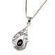 92.5 Sterling Silver Black Onyx Stylish Pendant Jewelry