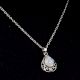 Moonstone Teardrop Engraved 92.5 Sterling Silver Pendant Jewelry
