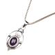 Purple Stone Wired Oval  92.5 Sterling silver Pendant Jewelry