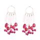 Stylish Pink Beads Trendy Sterling Silver Chandelier Earring