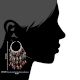 Brown Glossy Beads Chandelier Sterling Silver Earrings