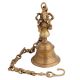 Traditional Brass  Ganesha Figurine Temple Bell With Long Chain