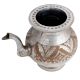 Brass Pot With Spout Engraved Leafy design Nickel Plating