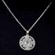 Round Decorative 92.5 Sterling Silver Pendant Jewelry