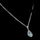 Turquoise Stone Teardrop Spiral Design 92.5 Sterling Silver Pendant