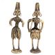 Brass Tribal Musical Couple Statue In Pair