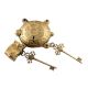 Golden Brass Tortoise Padlock With Keys In Pair 