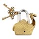 Golden Sitting Camel Decorative Lock With Keys In Pair 