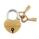 Brass Heart Shaped Lock With Keys In Pair