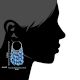 92.5 Sterling Silver Turquoise Chandelier Hoop Tribal Earrings