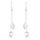 Dual Heart Charms 92.5 Sterling Silver Dangle Earrings