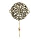 Golden Round Floral Wall Brass Decorative Hook