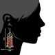 Round Orange Beads 92.5 Sterling Silver Fashion Chandelier Earrings