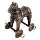 Traditional Brass Horse Temple Toy On Wheels