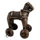 Traditional Brass Horse Temple Toy On Wheels