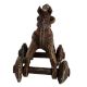 Brass Horse and Rider on Wheels East Indian Temple Toy