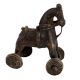 Detailed Figurine Of Brass Toy Horse on Wheel Pull Toy