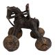 Brass Horse Temple Toy With Rider On Wheels