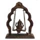 Brass Ganesha Sitting On Swing With Decorative Prabhavali