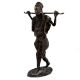 Brass African Farmer Statue standing with stick