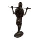 Brass African Farmer Statue standing with stick