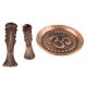 Two Panchpatram Spoon And Om Engraved Plate Thali Set